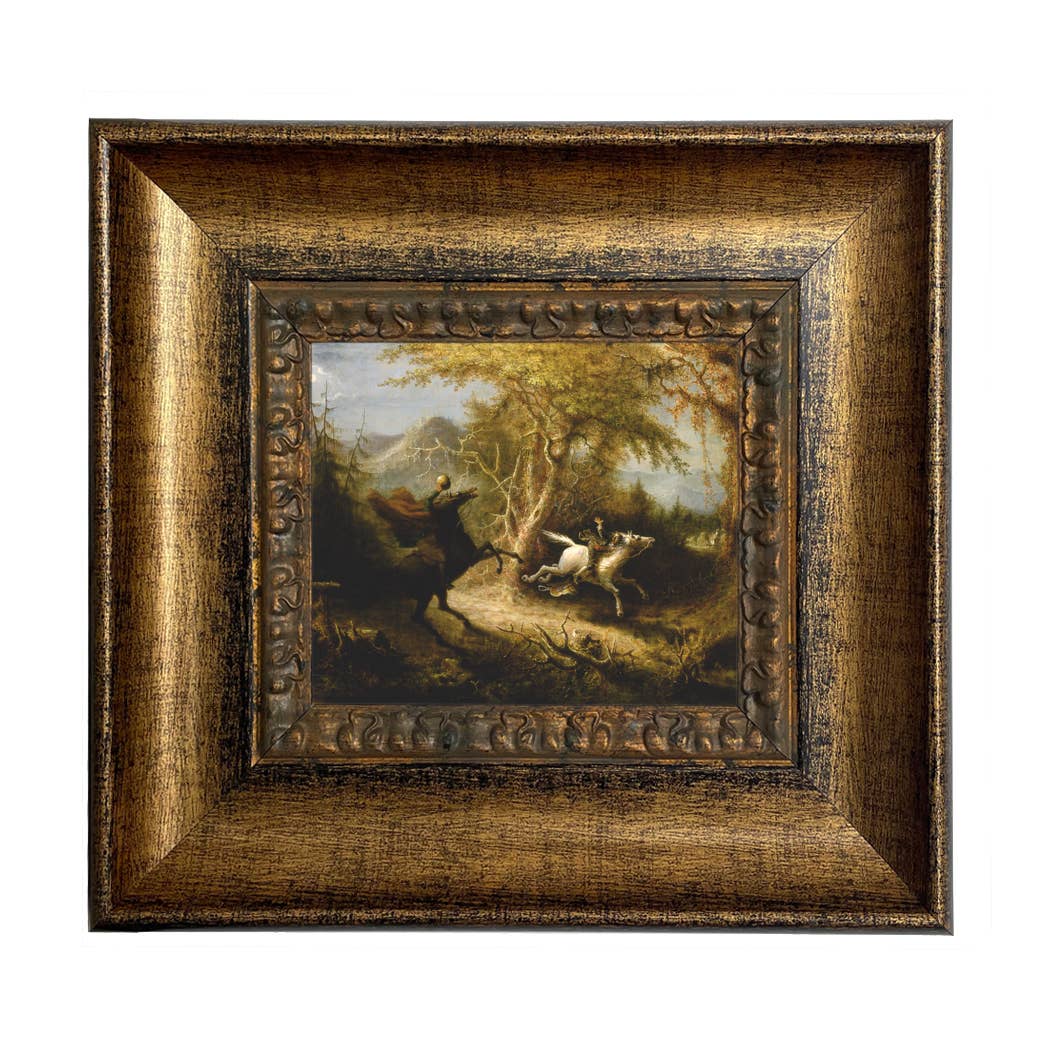 Madison Bay Co. - Historical Home Decor Reproductions - Wholesale Schilderen/Tekenen - Schilderijafdruk van de Ruiter zonder Hoofd die Ichabod Crane Achtervolgt62