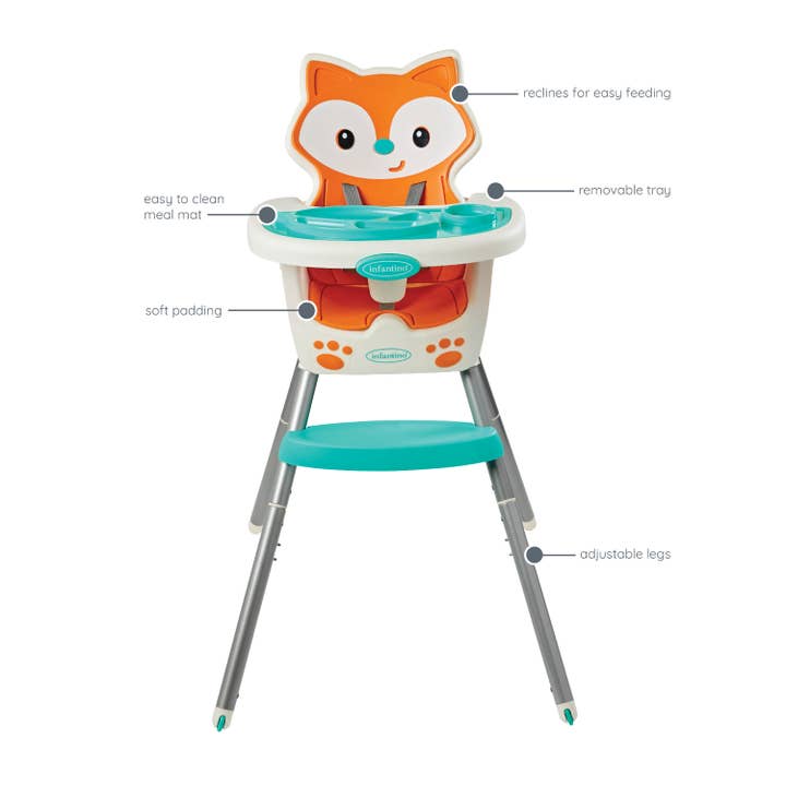 Infantino - Wholesale Highchair - Baby - Grow-With-Me 4-in-1 Convertible High Chair - Fox12