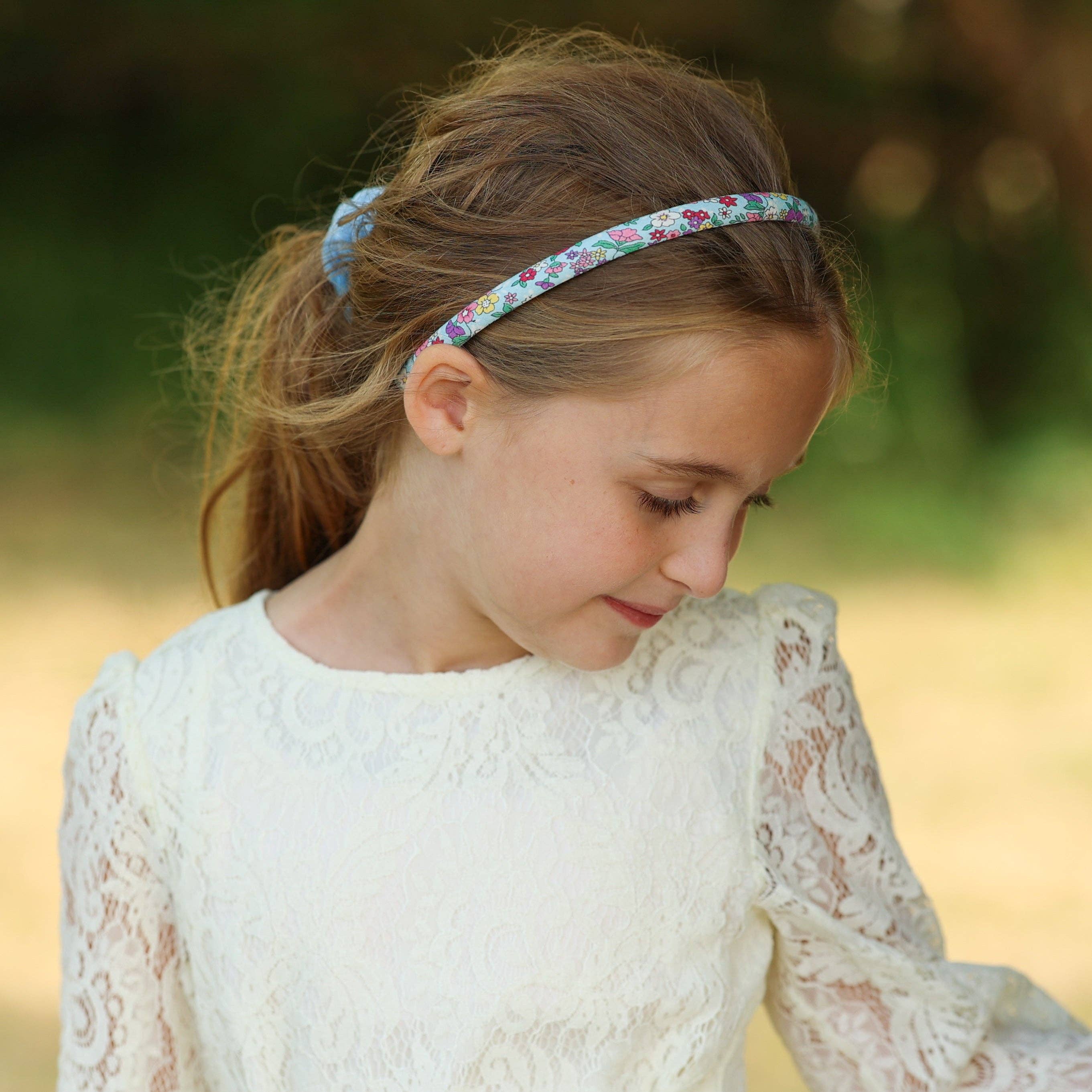 Frog Sac - Vente Serre-tête – enfant - Bandeau fin à fleurs - Accessoires pour cheveux antidérapants pour enfants21