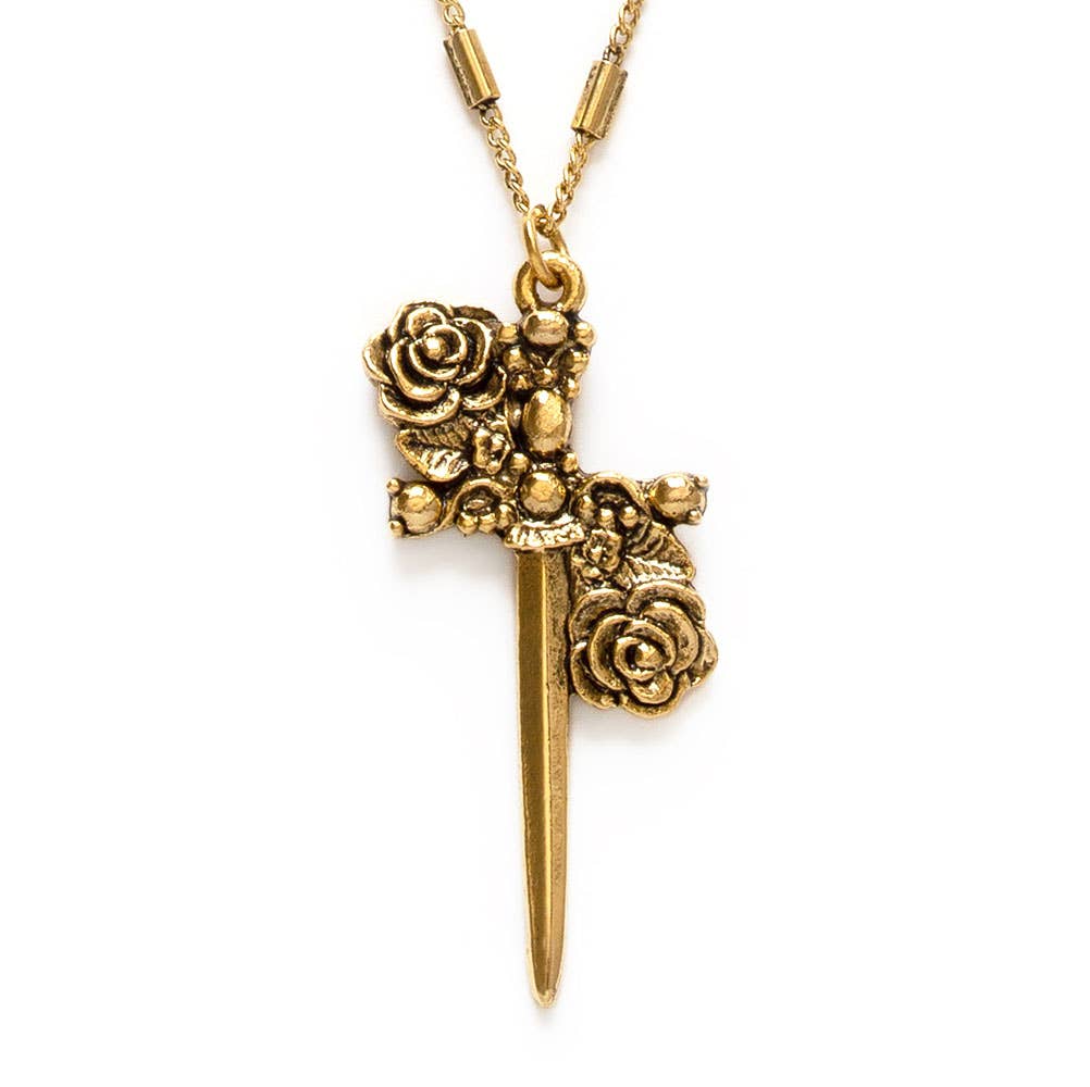 Dagger Necklace, Gold Dagger Pendant - Pamela Love
