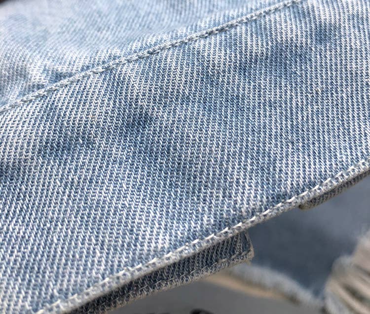 HIDDENBRAND - Wholesale Denim Jacket - Women's - Oversized  ripped frayed edges denim jacket18