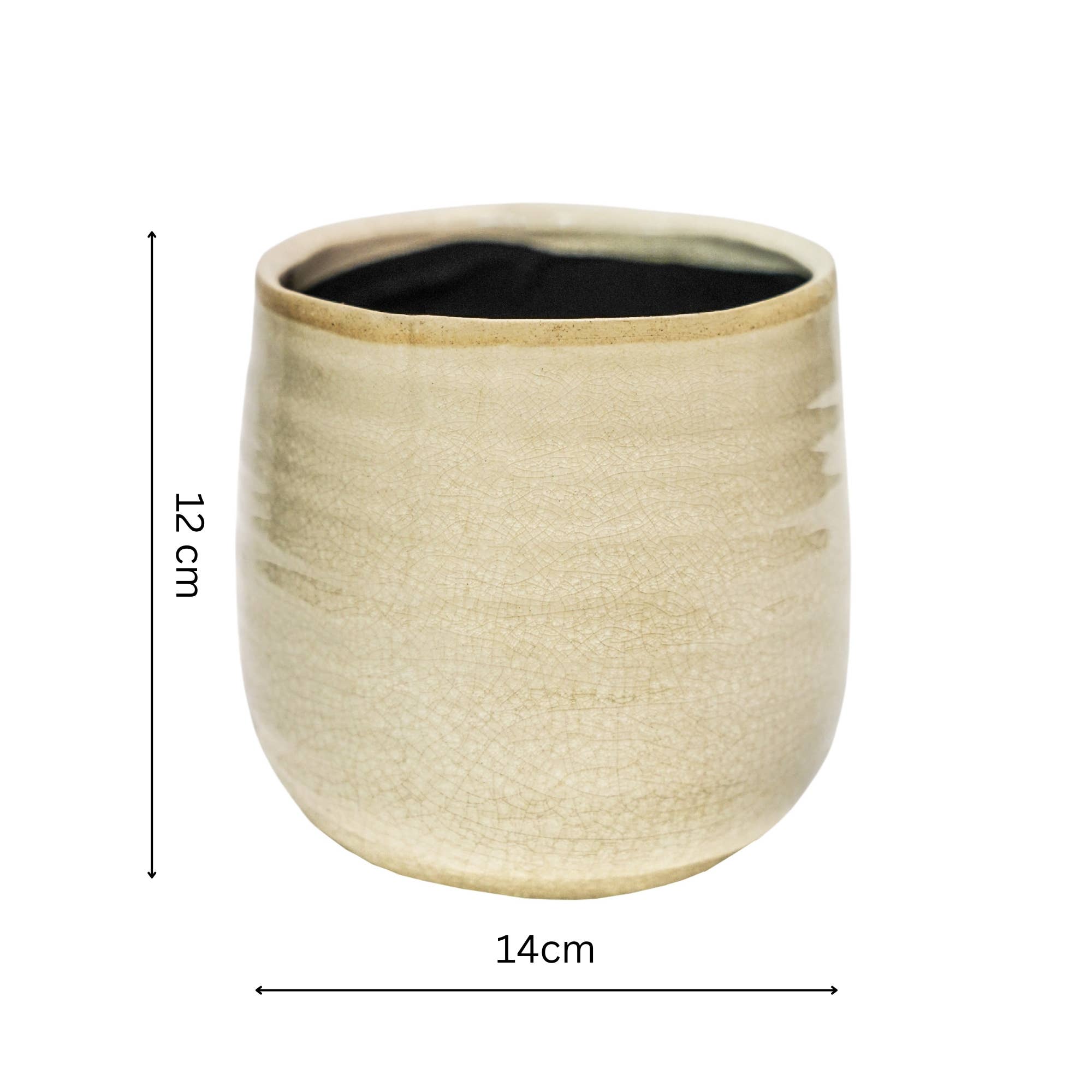 Ivyline - Vendita all'ingrosso Vasi per piante - Vaso per piante da interno in ceramica Como, rifinito a mano, altezza 12 cm x profondità 14 cm0