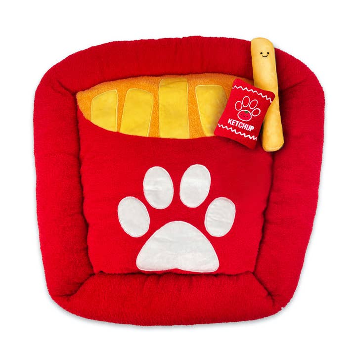 TONBO – wholesale Husdjursbädd – Katt och hund – TONBO hundbädd med fries och ketchup-leksaker0