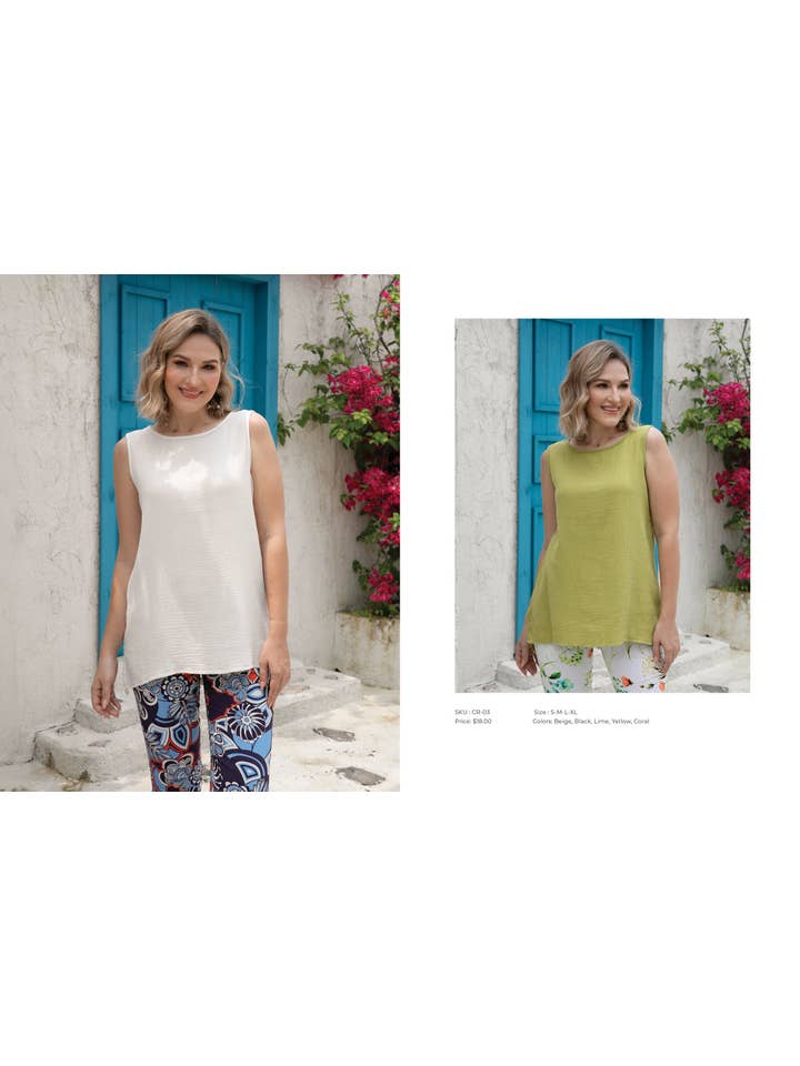 Orange Fashion Village - Wholesale Tunic - Women's - Exclusive Cotton Gauze- Trendy Tank