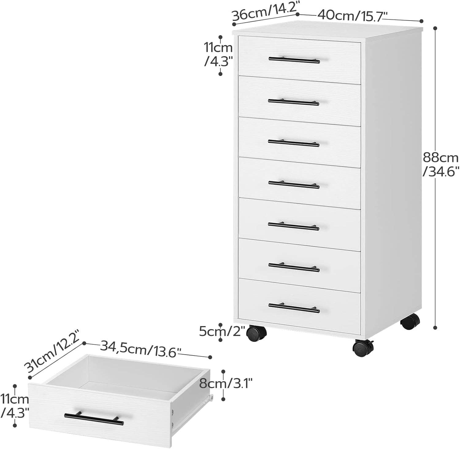 White 7 Drawer File Cabinet Storage For Home Office for wholesale on Faire2