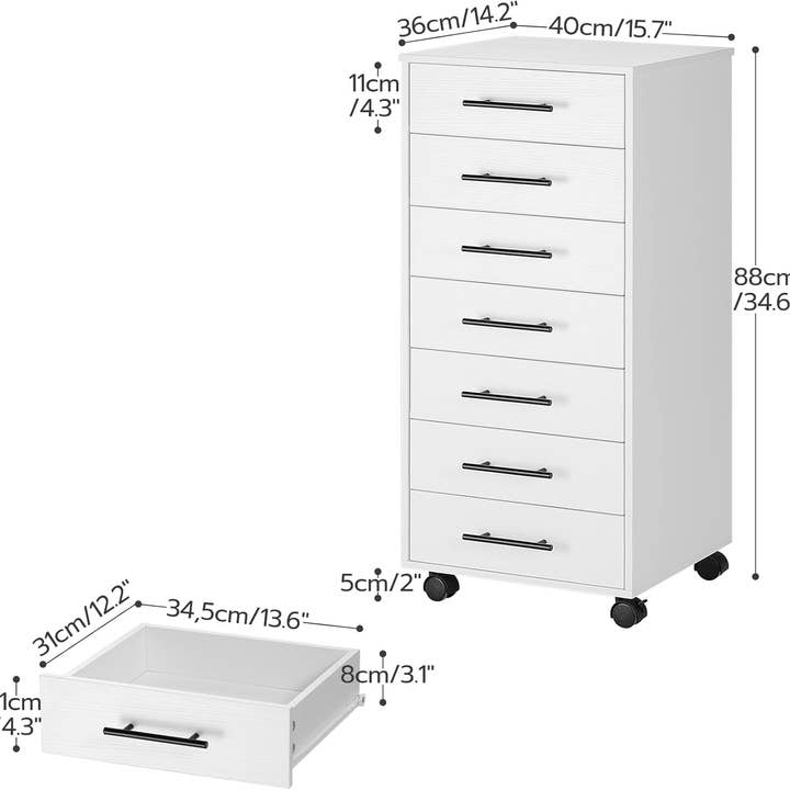 White 7 Drawer File Cabinet Storage For Home Office for wholesale on Faire2