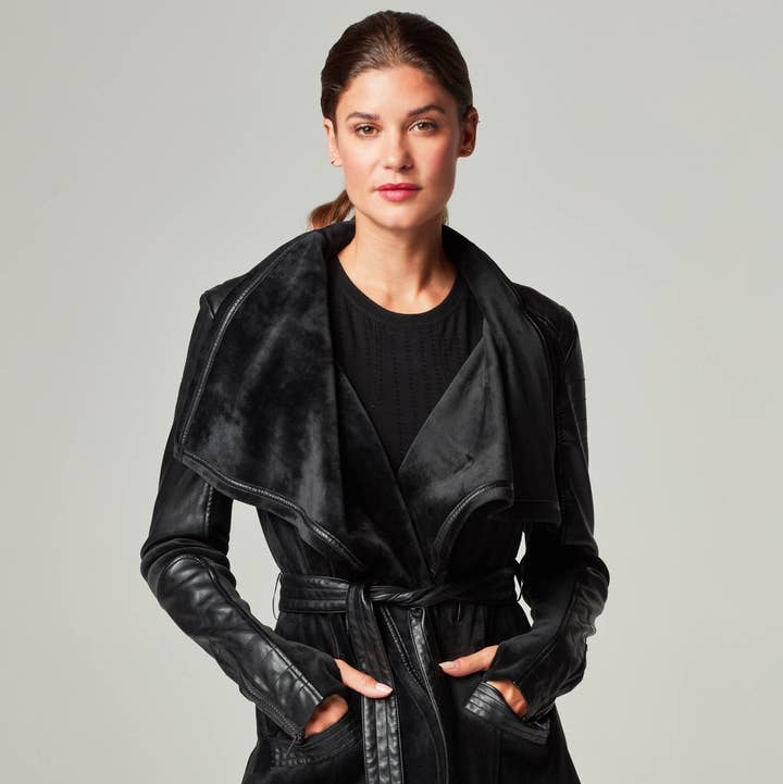 Drape Velour Jacket - Black (JLS) for wholesale by Blanc Noir
