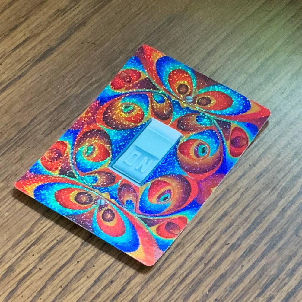 Psychedelic Lens - Vente Autocollant - Autocollant Psychedelic Sparkle On, ROUGE2