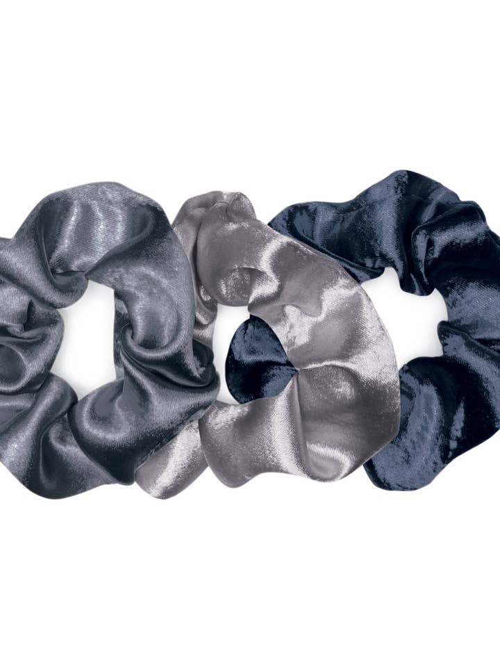 Midnight Serenade Luxe Satin Scrunchies for wholesale by BANDED
