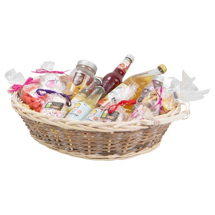 Deffrennes - Wholesale Basket - Oval basket Eclisse natural wicker cherry look3