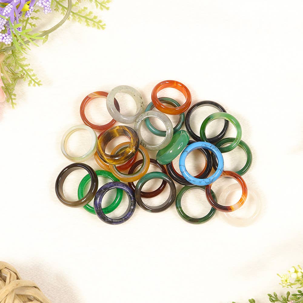 Natures Artifacts Inc - Wholesale Band/Stacked Ring - Assorted Semi-Precious Gem Stone Rings6