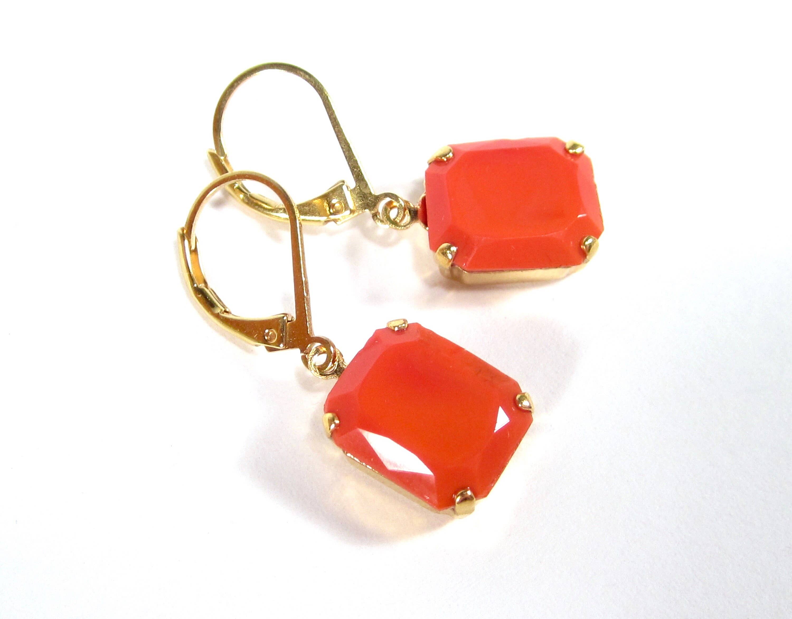 SoHo Schmuckmanufaktur - Wholesale Dangle Earrings - Sommerohrringe in Orange Koralle Gold1