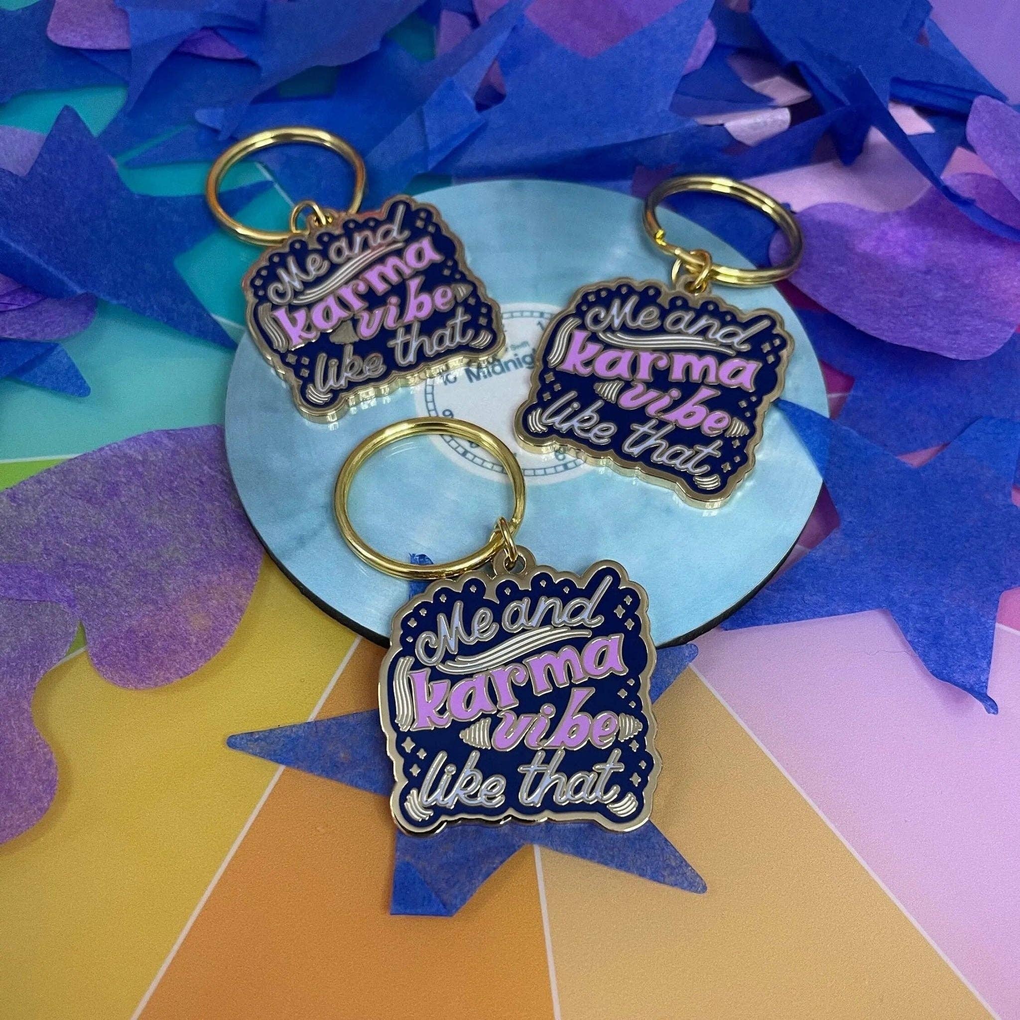 MangoIllustrated - Wholesale Keychain - Unisex - Me and Karma Vibe Like That enamel keychain3