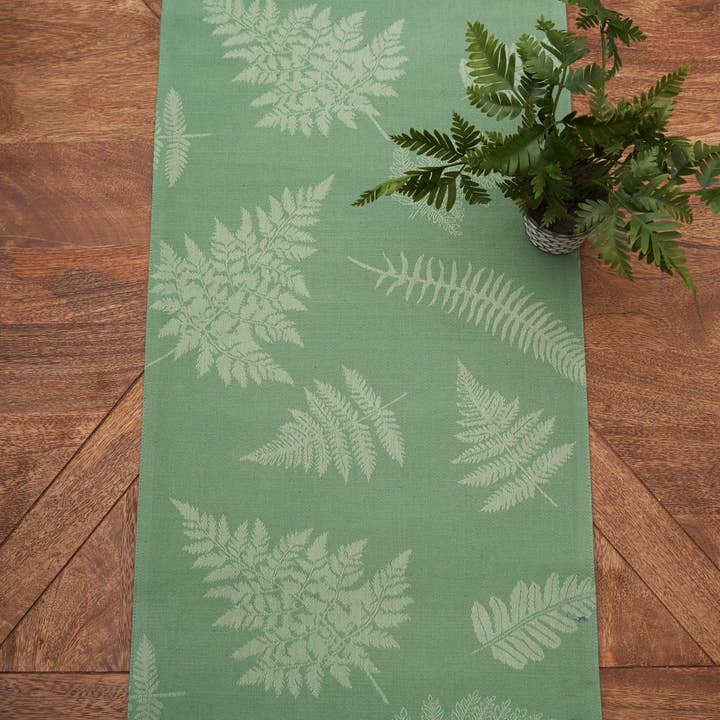 C&F Home - Wholesale Table Runner - Botanical Jacquard Green Table Runner1