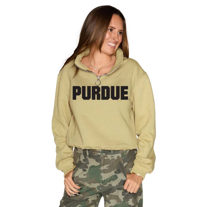 Purdue Viertelreißverschluss-Sweatshirt für den Großhandel von Lojo Collegiate Apparel