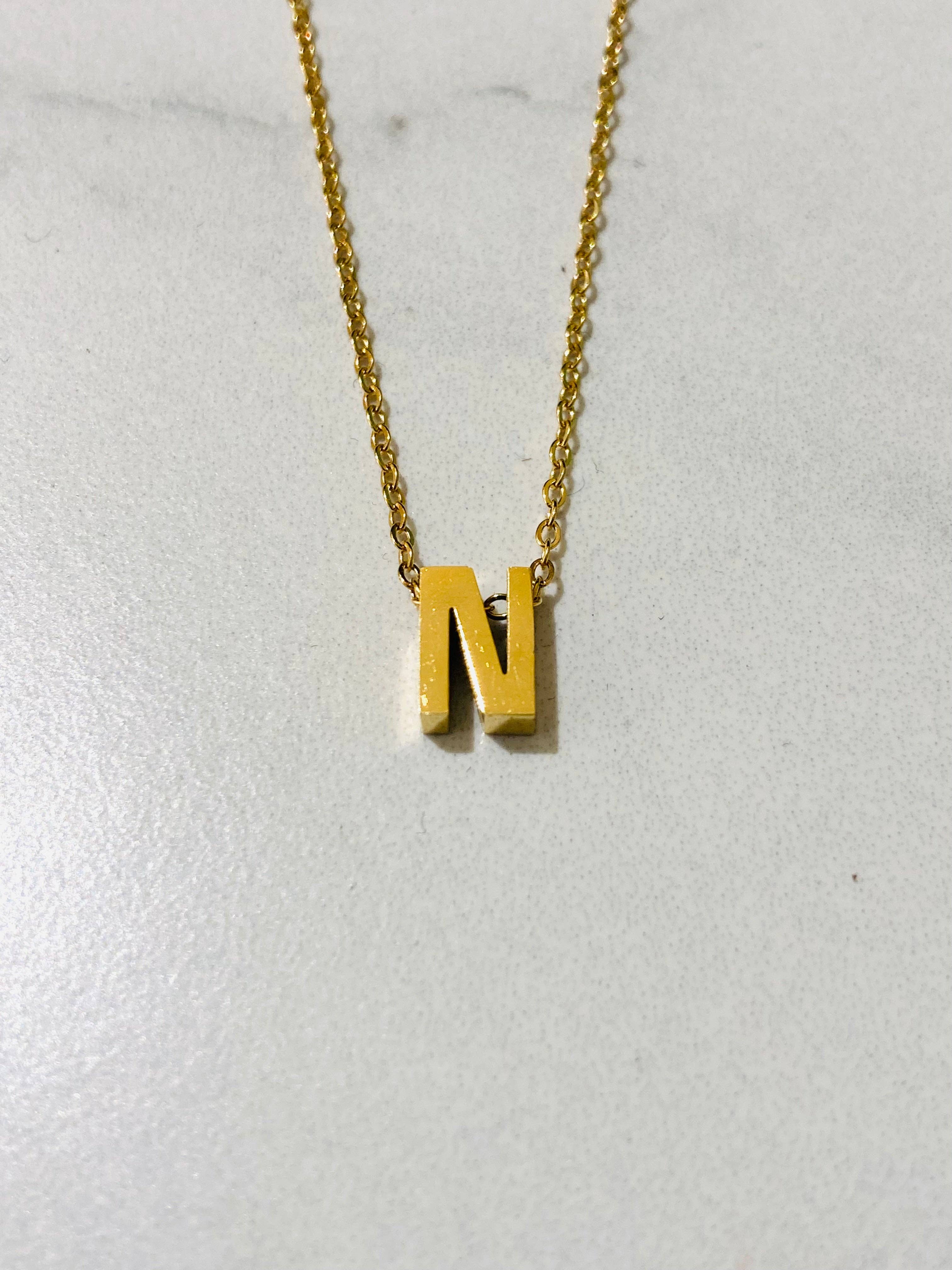Cassette Barcelona - Wholesale Pendant/Charm Necklace - Initial Charm Necklace Gold All Letters19