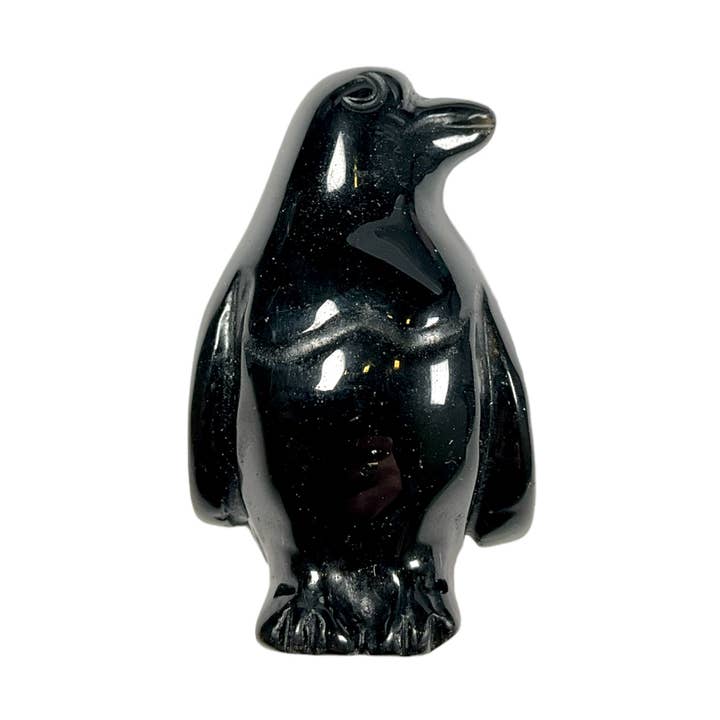 Black Obsidian Penguin Figure for wholesale by Foliesbijoux