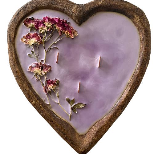Vela de masa de madera en forma de corazón para venta al por mayor de The Reiki Shop