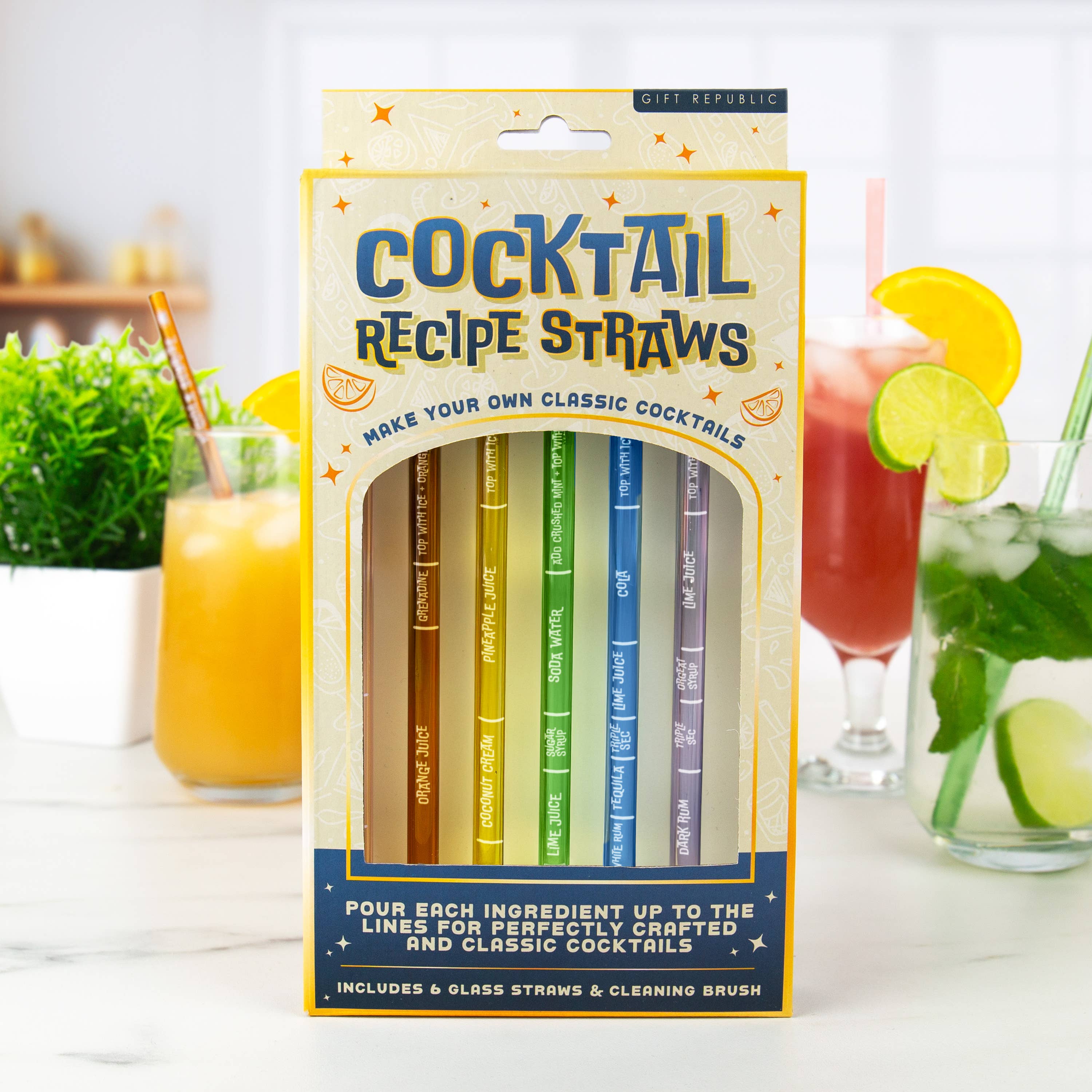 Gift Republic – wholesale Drinking straw – COCKTAIL RECIPE STRAWS0