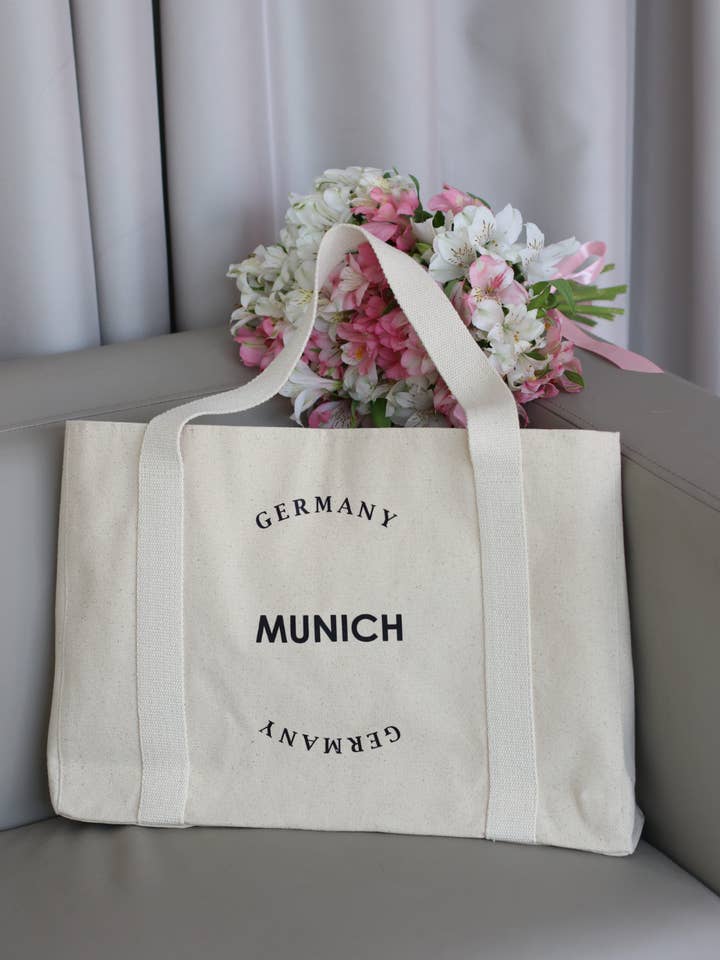 Shopper taske med München-print for engroshandel hos New Hope | Textile Souvenirs & Custom Branding