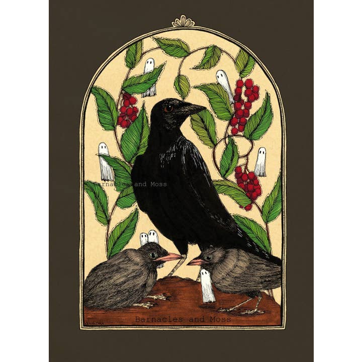 Barnacles and Moss - Wholesale Art Print - Baby Crows Fine Art Print 3