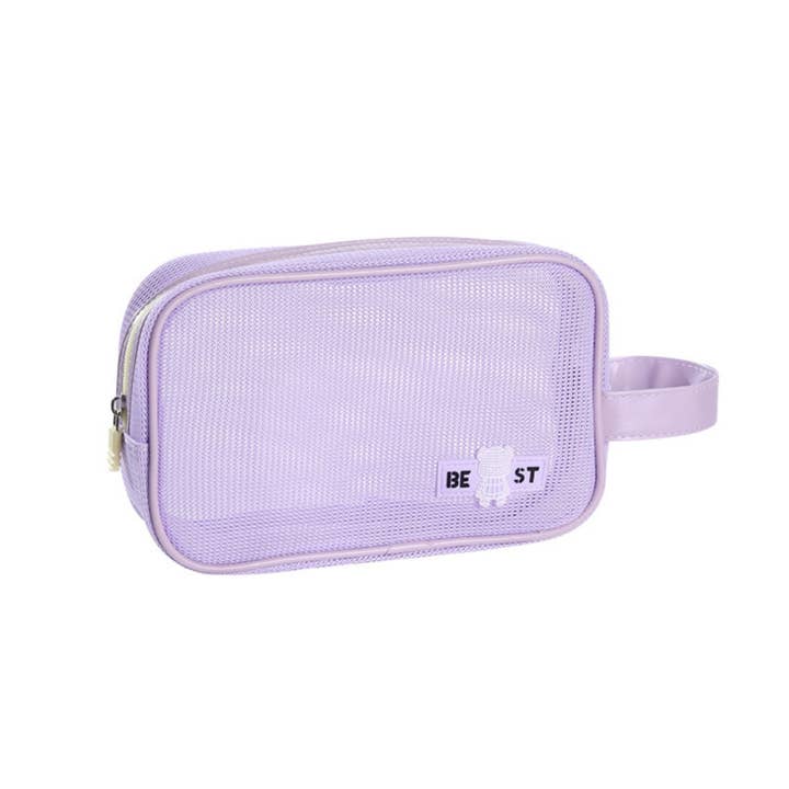 wandf - Wholesale Toiletry Bag - Women's - Holiday Mesh Handheld Toiletry Bag Beach Trip Lightweight