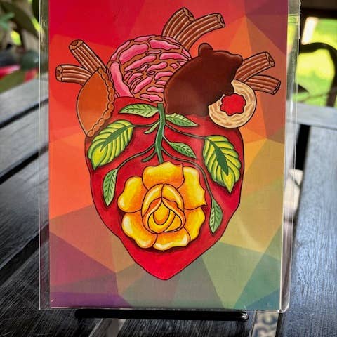 5x7 Rainbow Corazon Dulce print for wholesale by Karen’s Cositas