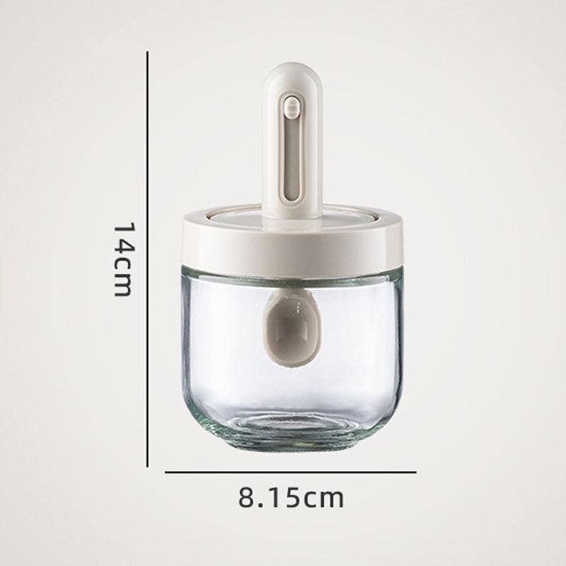 VIGOR - Vendita all'ingrosso Barattoli - Contenitore in vetro per sale e spezie con cucchiaio retrattile7