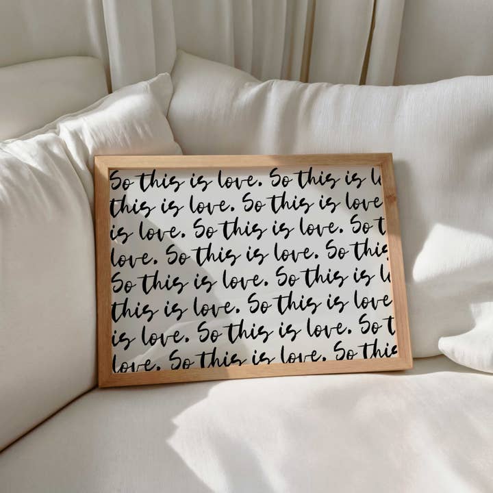 D'LUXE PRINTS - Wholesale Art Print - So This Is Love Script Print7