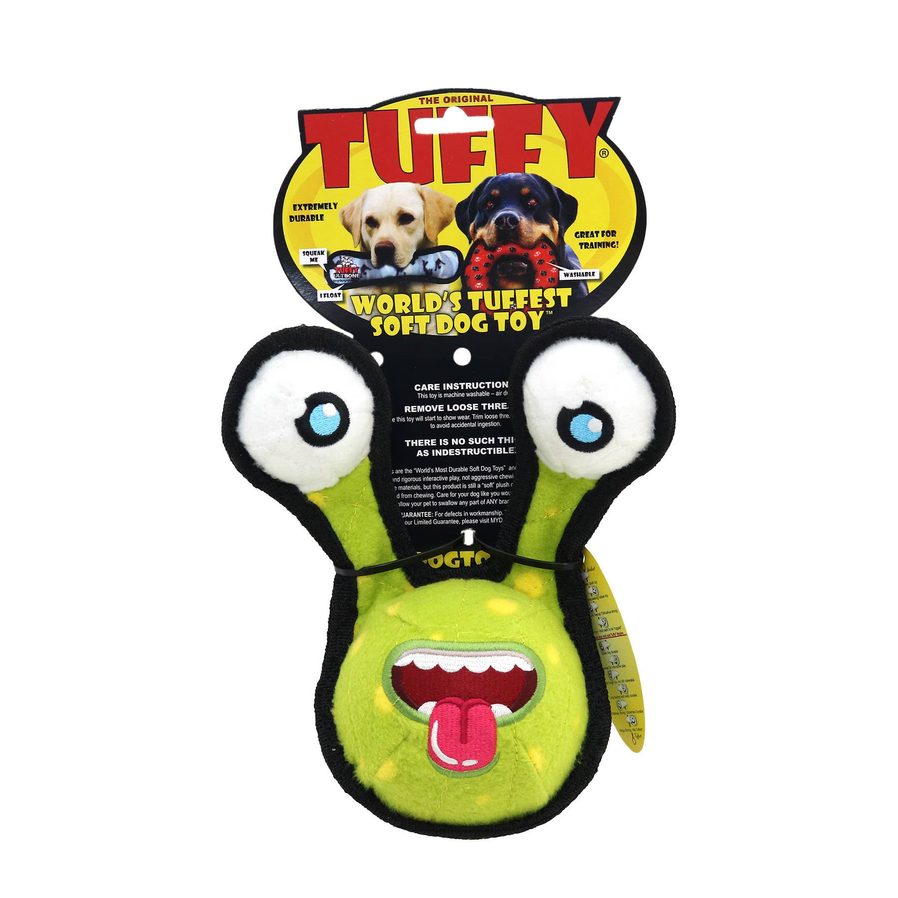 Tuffy Dog Toys - VIP Products - Wholesale Pet Squeaky Toy - Dog - Tuffy Alien Ball - Green 2 Eye, Durable, Squeaky Dog Toy5