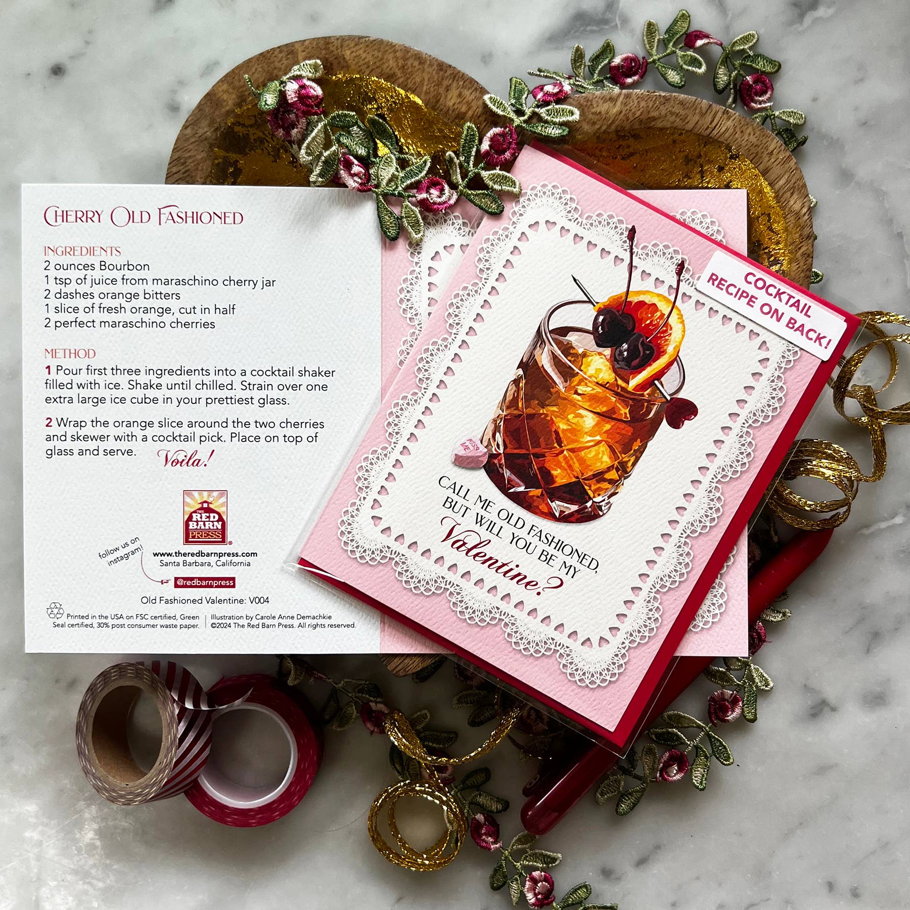 The Red Barn Press – wholesale Valentine's Day card – Valentine | Call Me Old Fashioned Recipe Card3