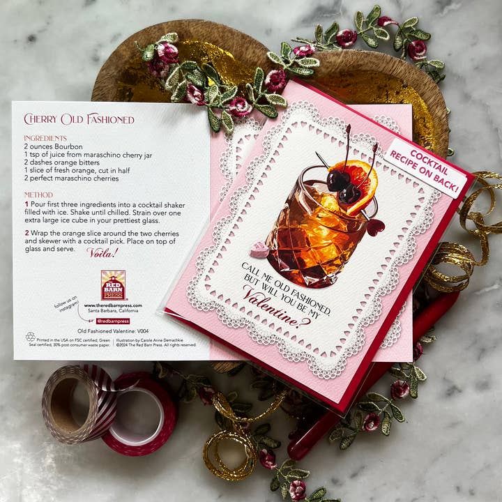 The Red Barn Press – wholesale Valentine's Day card – Valentine | Call Me Old Fashioned Recipe Card3