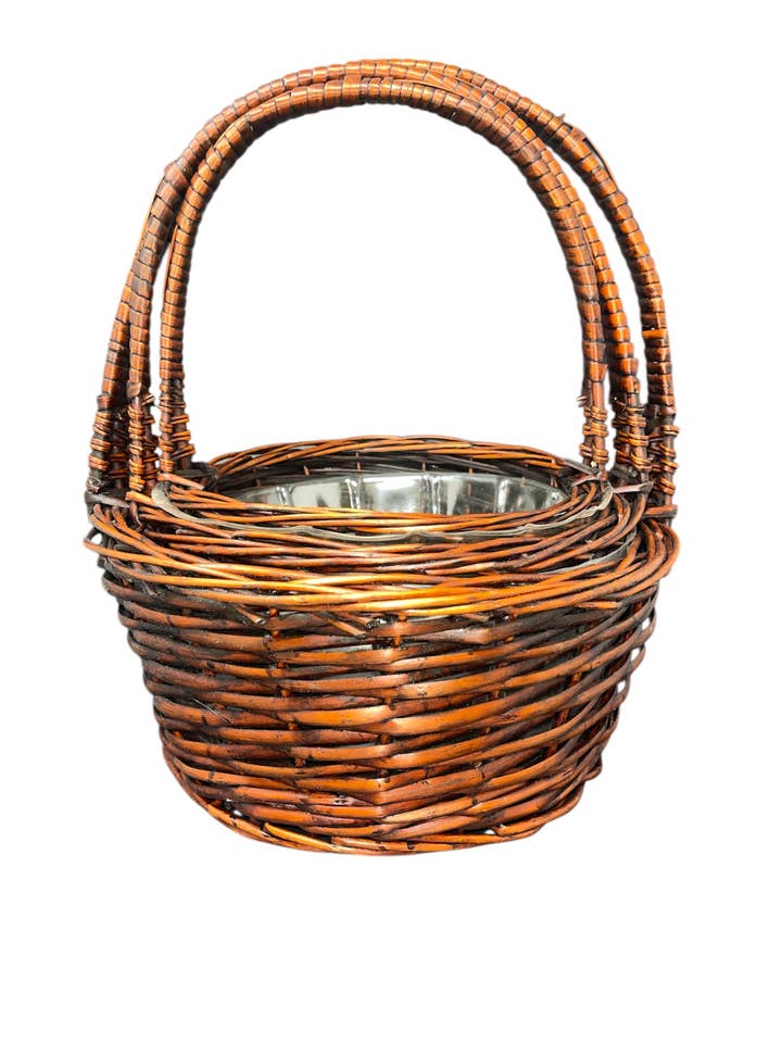 Designer Stained Round Willow Baskets -- 3 Piece Nested Set for wholesale by Thompson Wholesale