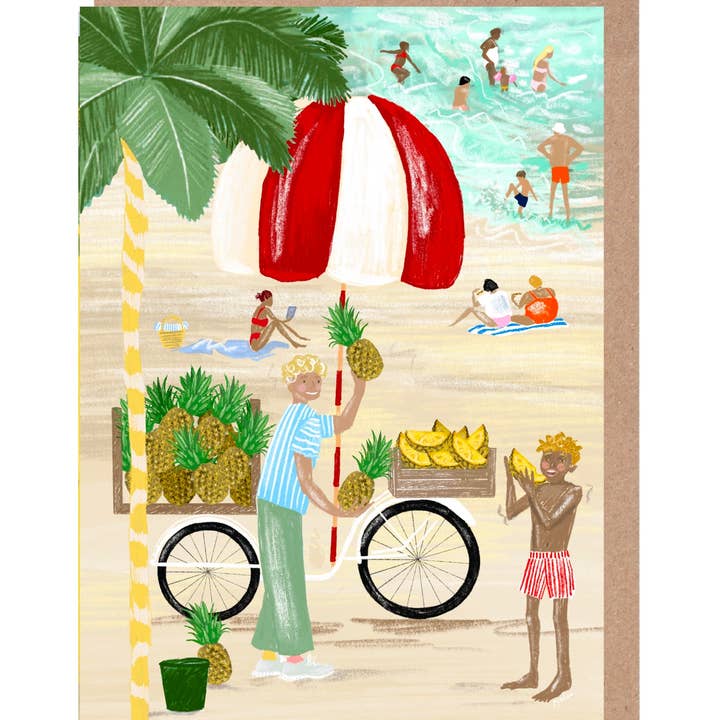 Meloo - Wholesale Everyday Greeting Card - Beach Pineapple Stall Card0