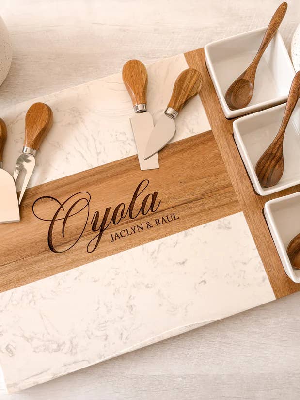 Marble Charcuterie Board Set - Corporate Gift Set for wholesale by Home Bound Custom Decor