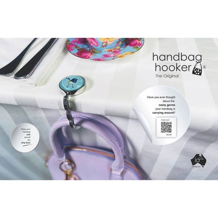 IOco Gift Designers - Wholesale Purse Hook/Hanger - Women's - Handbag Hooker - Artist | Dani Till - Superb Fairy Wren