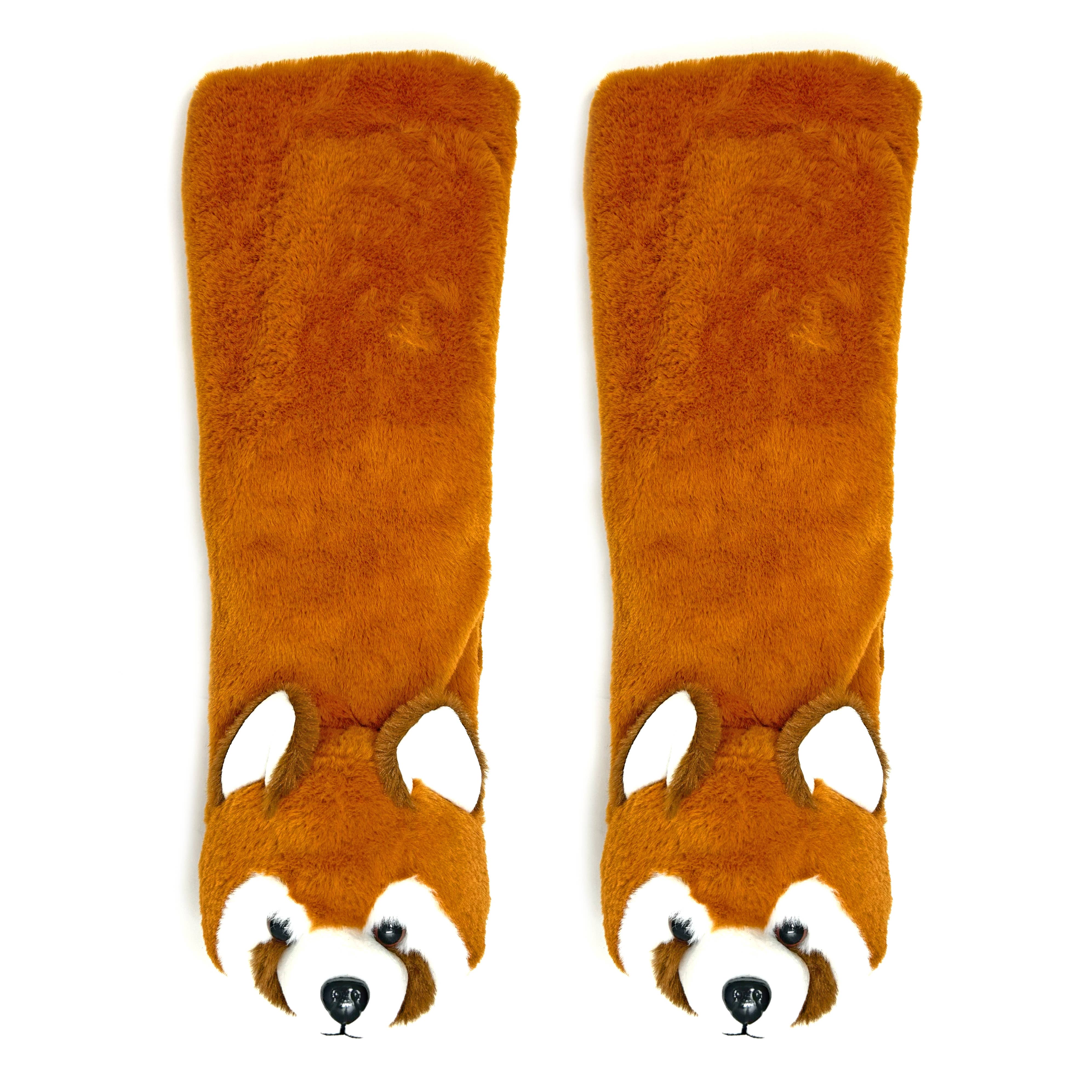 Oooh Yeah/Sock It Up/Oooh Geez Slippers - Wholesale Sock Slippers - Women's - Red Panda | Women's Plush Animal Slipper Socks