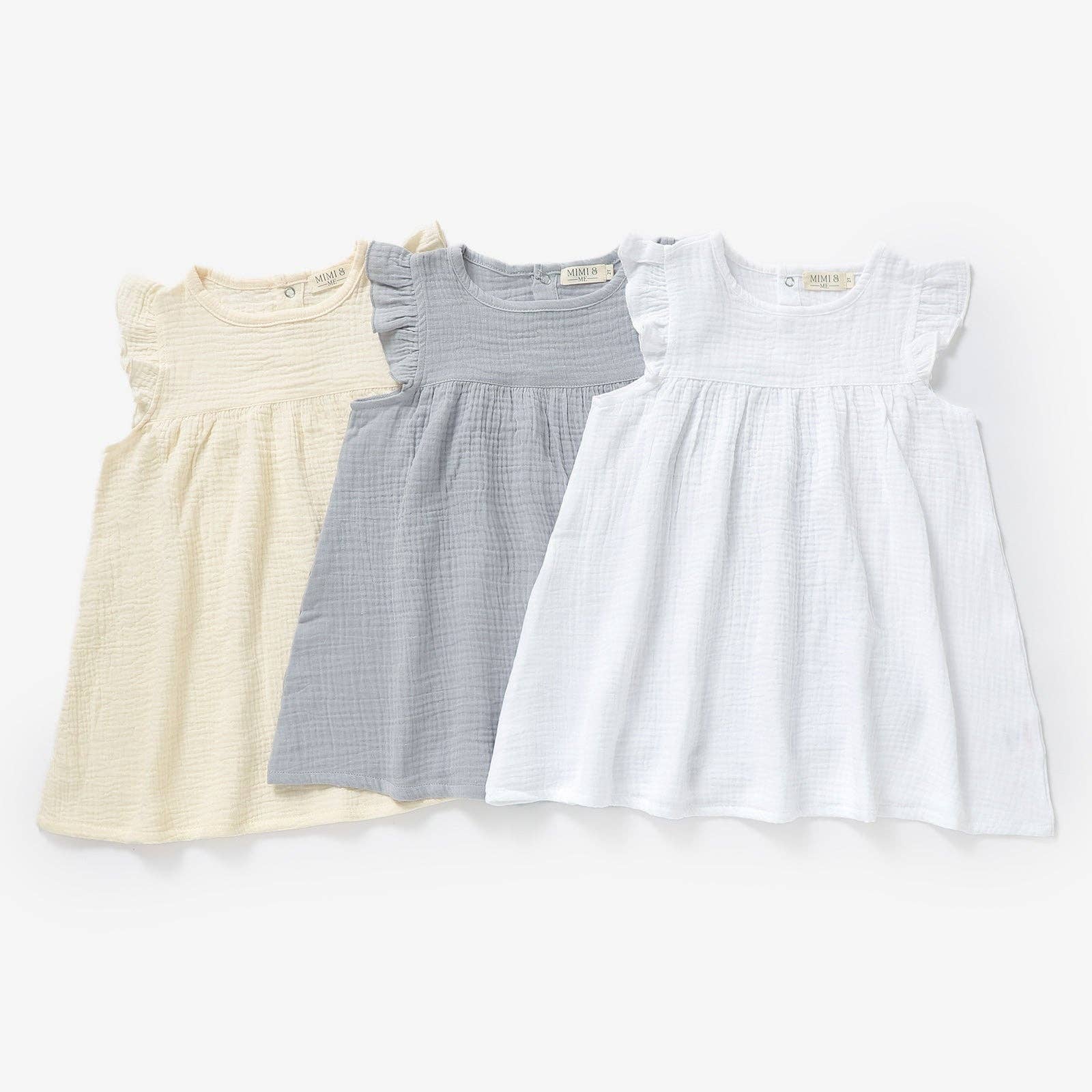 Crema Il Charlotte - Crema - Abito Senza Maniche in Mussola Organica in vendita all'ingrosso su Faire1