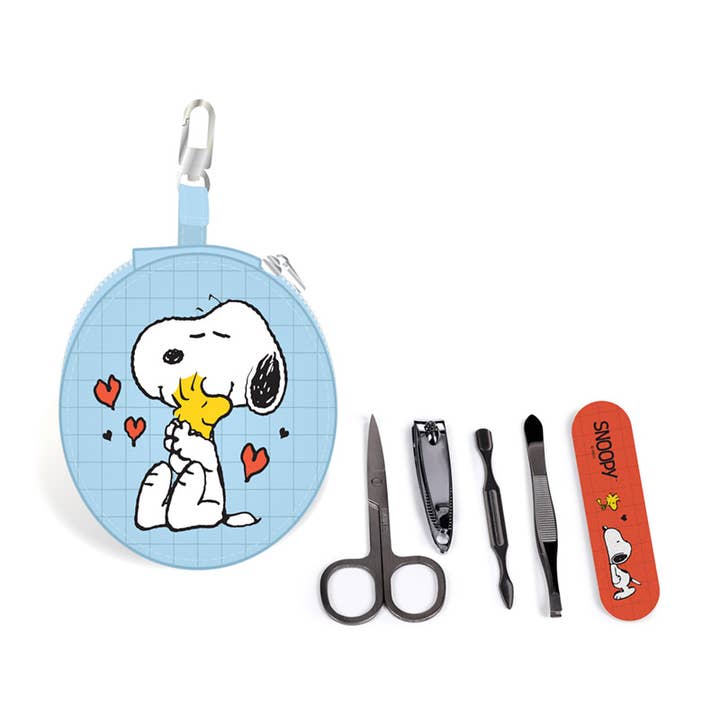 Peanuts Snoopy & Woodstock 5 Piece Round Manicure Set for wholesale by Puckator EU