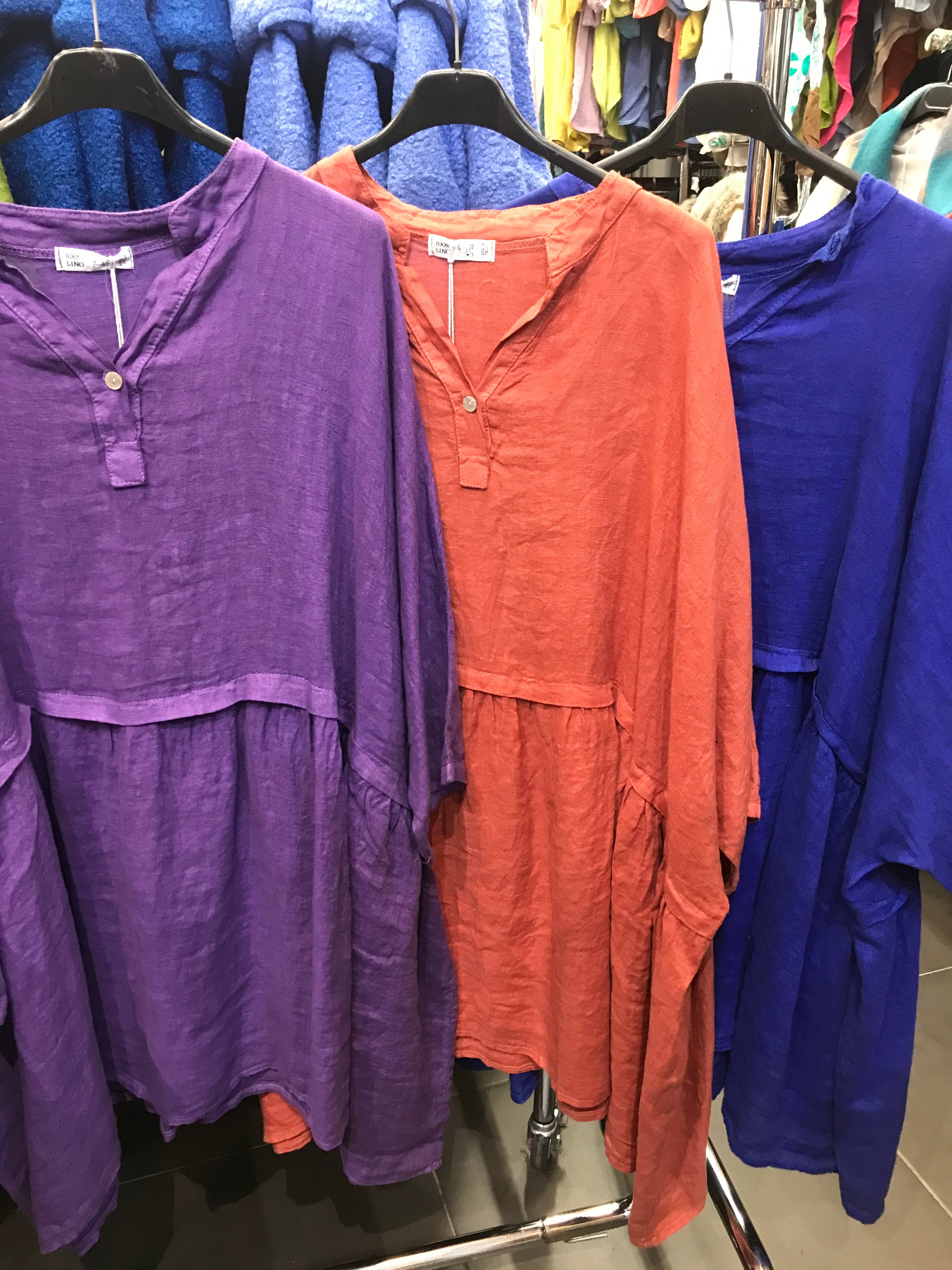 la maison des fibres naturelles - Venta al por mayor Túnica - Mujer - Túnica amplia de lino 68369 flora 100% TÚNICA DE LINO21