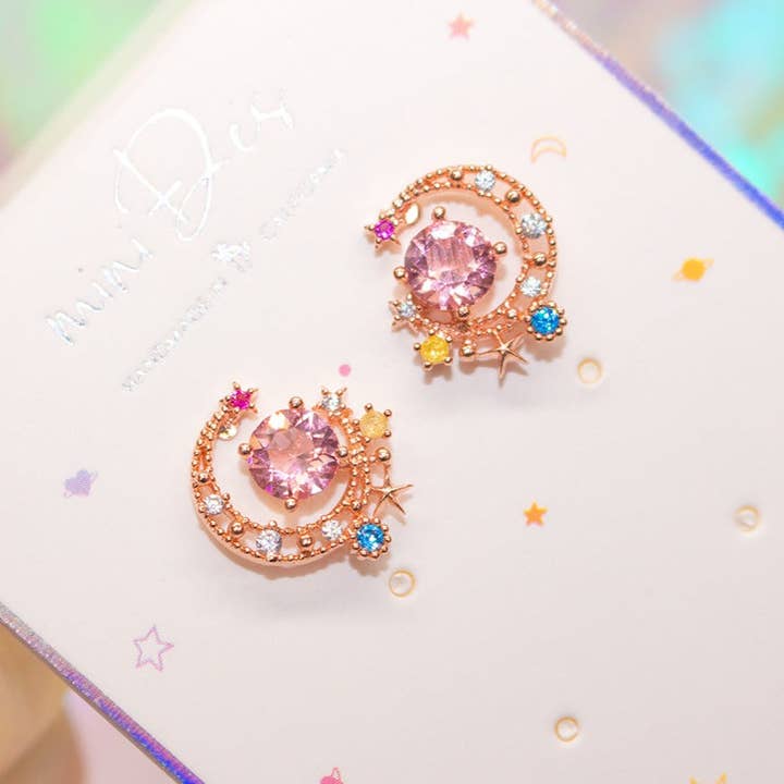 Pendientes lunares coloridos para venta al por mayor de MiniDes