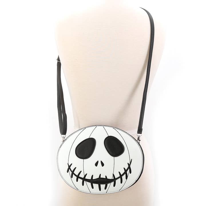 COMECO INC - Wholesale Shoulder Bag - Women's - Glow in the Dark White Jack-O-Lantern Shoulder Bag