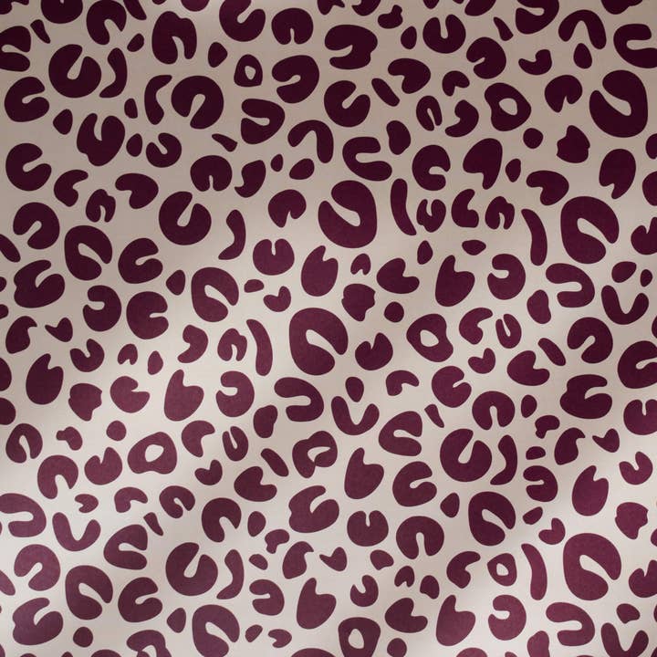 Burgundy Leopard Print Wrapping Paper for wholesale by Jennifer Tune