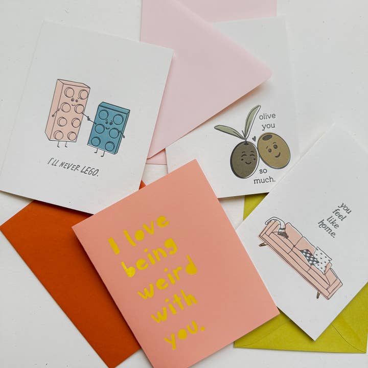 Opeful Press - Wholesale Love Card - I Love Being Weird With You - Foiled Greeting Card4