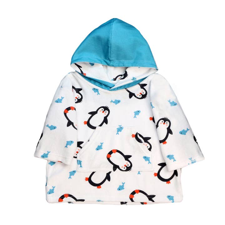 UPF50+ Baby Terry Swim Coverup - Parker Penguin for wholesale by ZOOCCHINI