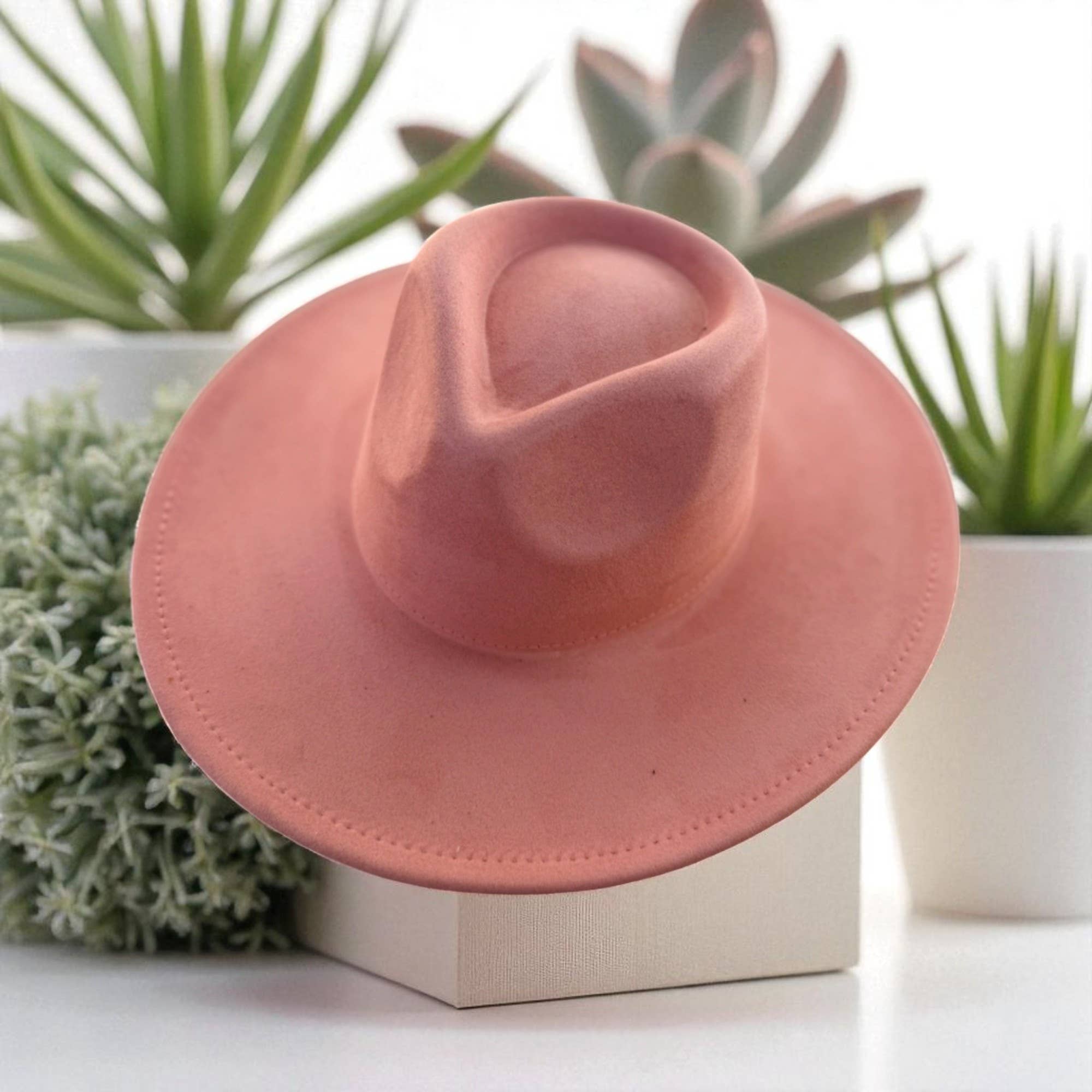 One and Only Accessories - Wholesale Fedora - Women's - Vegan Suede Wide Brim Rancher Hat  23