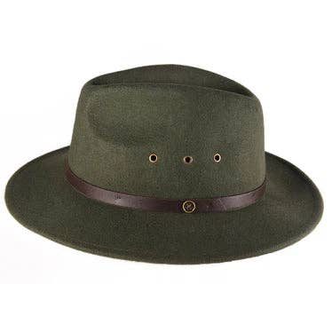 The Ratatat – Kids Wool Felt Fedora in Forest Green for wholesale by Fallen Broken Street