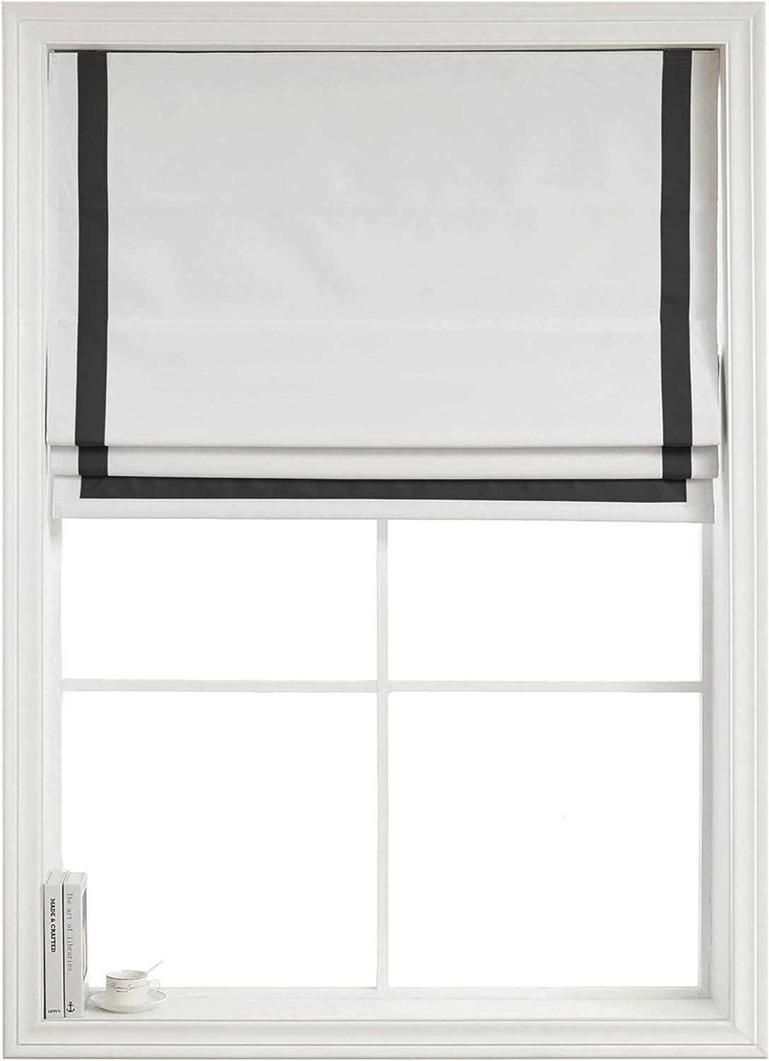 Shadisfy - Wholesale Blinds - Greenwich Roman Shade with Ribbon Border0