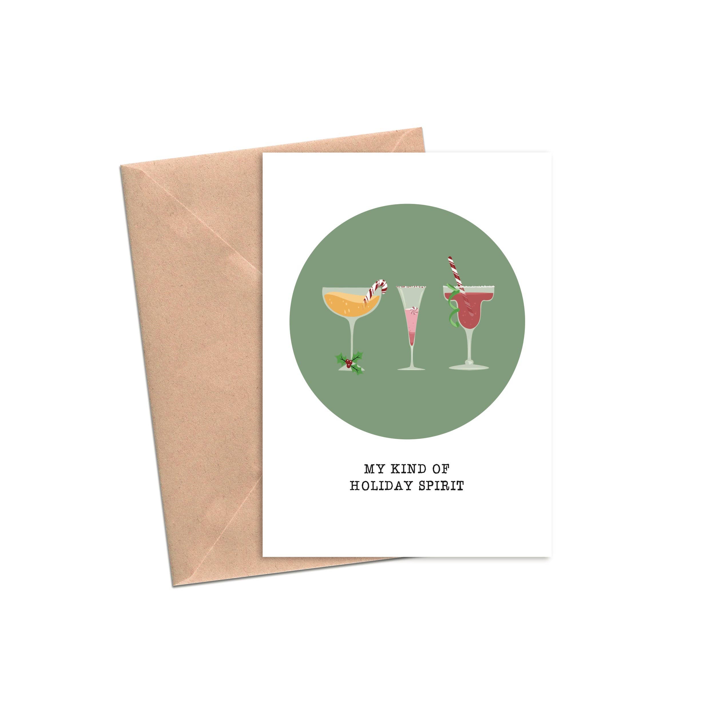 Lost In Lettering - Wholesale Christmas Card - Holiday Card Set of 6 - My Kind Of Holiday Spirit | A21