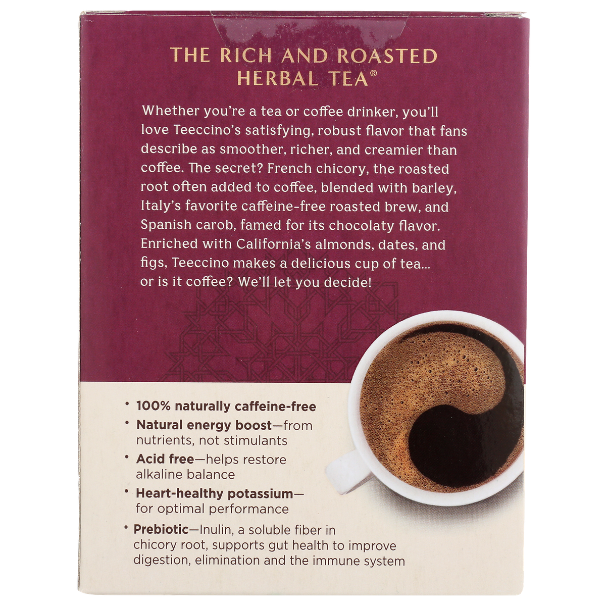 Teeccino - Vente Thés santé/détox - Thé aux herbes rôties à la vanille et aux noix - 75 % biologique6